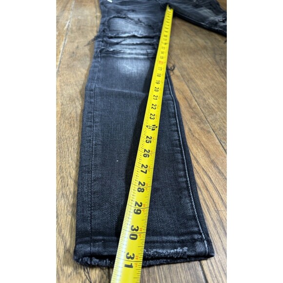 Valabasas Mens Black Distressed Skinny Jeans 29 Buttonfly Designer Denim - Picture 10 of 10